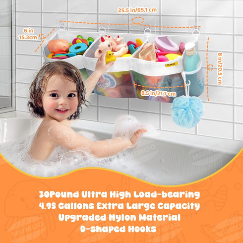 3 Bath Toy Organizer Compartment Bath Toy Storage Bag Shower Caddy Quick Access Bathtub Toys Holder Baby Shower Games