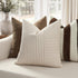 12x20, Set 2, YCOLL Farmhouse Pillow Covers Modern Accent Lumbar Throw Pillow Covers of Khaki and Beige Striped