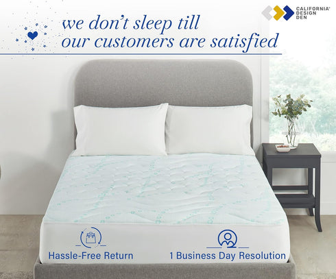 California Design Den Twin Cooling Mattress Pad, 3-Zone Quilted Twin Size, Non-Slip Soft Mattress Pad