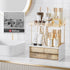Delamu 2-Tier 2-Drawer Bathroom Counter Organizer, Multi-Purpose Makeup Organizer, Large Skincare Organizer, Amber
