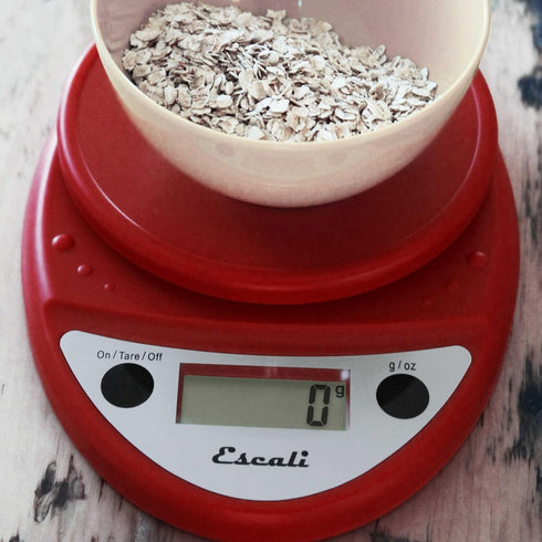 Escali Primo Digital Food Scale, Multi-Functional Kitchen Scale, 8.5 x 6 x 1.5 inches, Warm Red