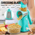 Zulay Rotary Cheese Grater, 5 Blade Manual Hand Crank Cheese Shredder, Calm Teal