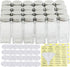 4 24 Pack Simple Houseware Spice Jars Ounce Square Glass Bottles with Shaker Lids, Funnel and Labels for Seasoning