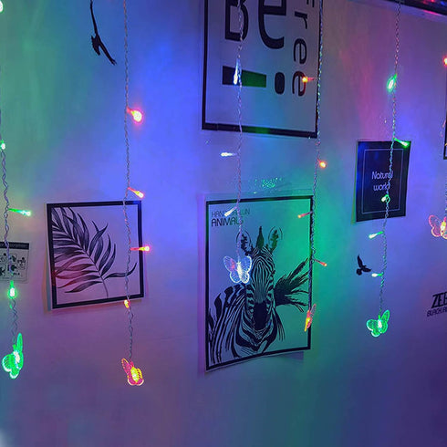 Butterfly Curtain Fairy Light, 120 LED USB Window String Lights, Waterproof Copper Wire for Room Decor