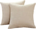 Decorative Linen Throw Pillow Covers, Set of 2 Couch Cushion Covers with Zipper, 20x20 Inches for Living Room