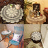 Damanni Overlay,Round,19 Inch,2PCS Beige Cotton Handmade Crochet Lace Tablecloth Doilies Table