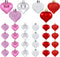 Emopeak 24 Pieces Romantic Heart Ornaments for Valentine Tree, Valentine's Day Heart Baubles - 2 Styles