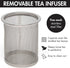 Set 4 40-Ounce, Set, Set 4 Primula Half Moon Teapot with Tea Cups, Removable Stainless Steel Filter and Infuser, Glass