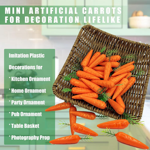 30 Tuxiaobu Mini Artificial Fake Carrots, Plastic Foam Carrot Photography Prop Ornament, Pcs