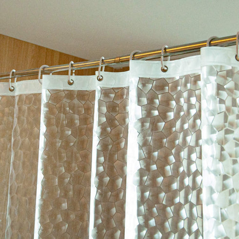 NTBAY EVA Clear Shower Curtain with Water Cube, Water-Repellent Liner with 3 Magnets for Bathroom, 72x72 Inches