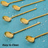 Gold Plated Stainless Steel Espresso Spoons, Pack of 6, lyfLux Mini Teaspoons Set for Coffee, Dessert, 5.3 Inch