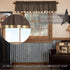 VHC Brands Kettle Grove Window Curtain, Black Valance Block Border, 16x72