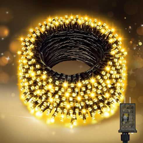 Nisocy 33FT LED String Lights Outdoor Waterproof Warm White Fairy Lights with