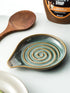 Spoon Rest with Handle, Blue and Green Cooking Spoon Holder for Countertop, Utensil Rest for Spoons, Ladles, Tongs,
