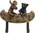 Ebros Whimsical Forest Creek Buddies Wall Hooks | Rustic Black Bear and Elk Moose Canoe 7" Wide Hanger Decor