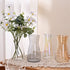8 inch Iridescent Glass Flower Vases for Centerpiece Table Decor, Modern Boho Style Vase for Wedding Housewarming Gift