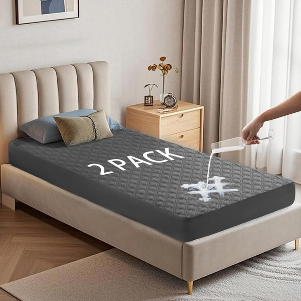 2 Pack Waterproof Mattress Protector, Twin XL Size Mattress Pad with Deep