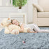 AAFKK 5x7 Area Rugs for Living Room, Grey Fluffy Shaggy Rug Soft Carpets, Rugs for Bedroom Nursery Kids Room Dorm Home