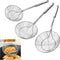 Stainless Steel Spider Strainer Skimmer Spoon Set of 3, Solid Wire Asian Ladle Pasta Strainer with Long Handle