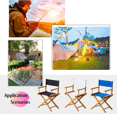 2 Set Stick,21.2" 16.1" W/21.2X 7.8 Director Chair Canvas Replacement with Wood L x Portable Replacement Cover Canvas
