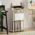 5-Tier Furinno Besi Industrial Multipurpose Shelf Display Rack with Metal Frame, Narrow, Walnut Cove