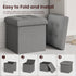 15 inches 300lbs, YOUDENOVA Storage Ottoman Cube, Foldable Storage Boxes, Padded Seat for Dorm Living Room, Support