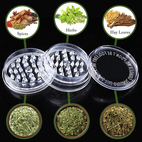 Omypuehen 12 Pack 2.3in Herb Grinder, Small Spice Grinder With Storage, Portable And Disposable Plastic Grinder,Mix