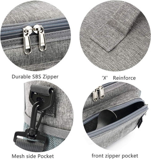 FlowFly Insulated Reusable Lunch Bag, Large Lunch Box for Women and Men, Grey