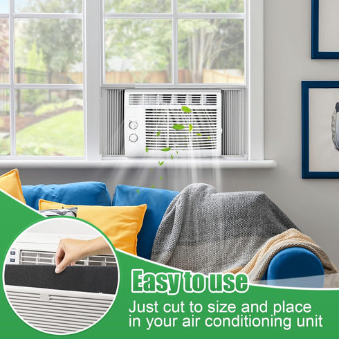 2 Pcs Window Air Conditioner Filters, 24 x 15 x 1/4 in Cut to Fit Foam Replacement for FRIEDRICH, GE, HEPA