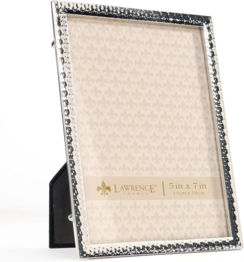 Lawrence Frames Metal Picture Frame, Hammer Effect, 5x7, Silver
