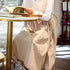 Premium Plus Size Adjustable Waistline Bib Apron, Soft Cotton Blend with Pockets (Cream Color)
