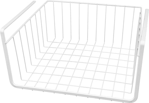 White Wire Under-Shelf Storage Basket, 11-Inch for Kitchen, Pantry, and Closet Organization