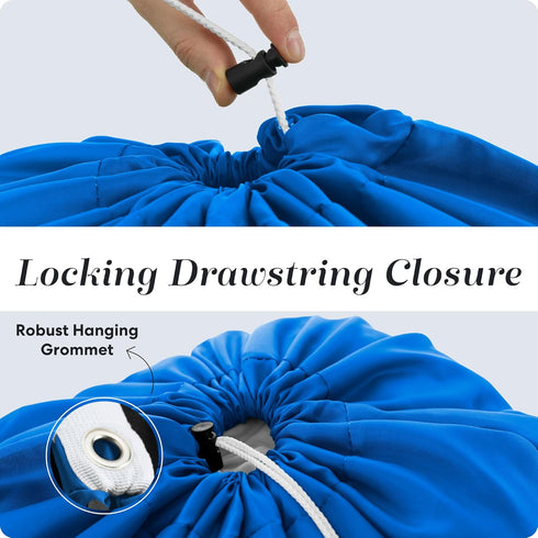 Handy Laundry Shoulder Strap Bag - Drawstring Locking Closure, Durable Nylon Material, Heavy Duty Stitching, Large