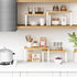 Kitchen Cabinet Organizer Shelf Set of 4, Stackable Countertop Storage Rack for Pantry Spices, Plates, Desk Books