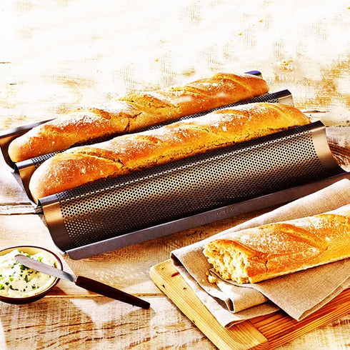 Non-Stick Baguette Tray - French Bread Pan in Carbon Steel
