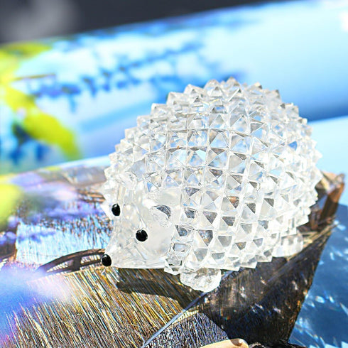 H&D HYALINE & DORA Cut Clear Crystal Hedgehog Animal Figurine - Glass Ornament Collection