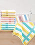 12 Pack 13 13 Inches, 3 Jacquotha Cotton Striped Washcloths, x Colors - Face and Body Cleansing Towels