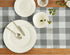 36 Inches 100% 14 36 Inch Summer Solino Home Linen Checkered Table Runner - Pure Linen Grey and White Buffalo Check