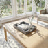 15.7 11.8 x1.6 Grey Decorative Tray, Rectangular Large Serving Tray with Handles, Plastic Coffee Table Tray