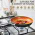 MICHELANGELO 10 Inch Copper Nonstick Frying Pan with Lid, Scratch Resistant Ceramic Coating