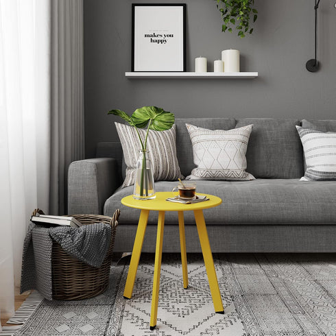 Round Outdoor Side Table with Square Feet - Perfect for Patios and Balconies