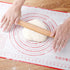 QUELLANCE Wood French Rolling Pin for Baking, Wooden Dough Roller with Silicone Baking Mat, Beech Wood, Red Pastry Mat