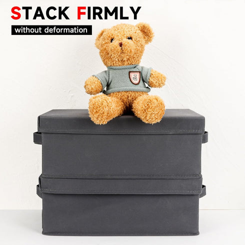 Upgrades DVD Storage Box, Stackable DVD Organizer with Lid, 2 Pack DVD Holder, Holds 50 DVDs, Grey