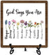 Christian Desk Decor, God Says You Are Wooden Sign with Iron Stand, Bible Verse Gifts for Women Friends
