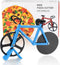 Stainless Steel Motorcycle Pizza Cutter, Novelty Two-Wheel Pizza Slicer with Non-Stick Coating, Kitchen Gadget