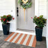 OJIA 24"x35" Front Door Mat, Cotton Woven Washable Orange Striped Porch Rug for Indoor Outdoor