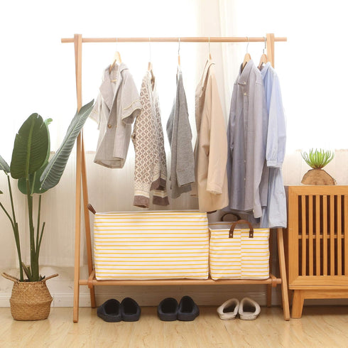 Hinwo 70L Extra Large Storage Bins, Foldable Closet Organizers with Handles for Clothing, Toys