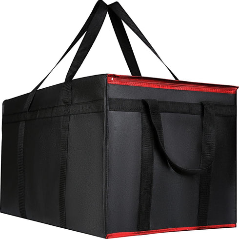 2 Pack XXXL Insulated Food Delivery Bag Black Red Cooler Bags Keep Food Warm Catering Therma for doordash Catering