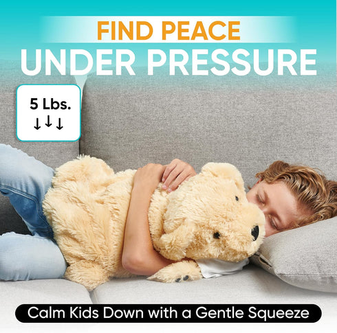 5 Lbs. FRIENDLY CUDDLE Weighted Lap Blanket for Kids & Adults Kids Weighted Blanket ASD, Sensory Processing Weighted