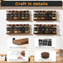 4-Tier 24 216 11.6L 2.4W 3.2H Wall Mount Spice Rack Organizer with Glass Jars, Labels & Funnel - Screw/Adhesive Mount